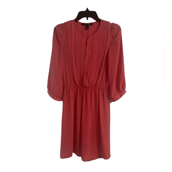 forever 21 pink long sleeve dress Forever 21 pink long sleeve chiffon tunic dress